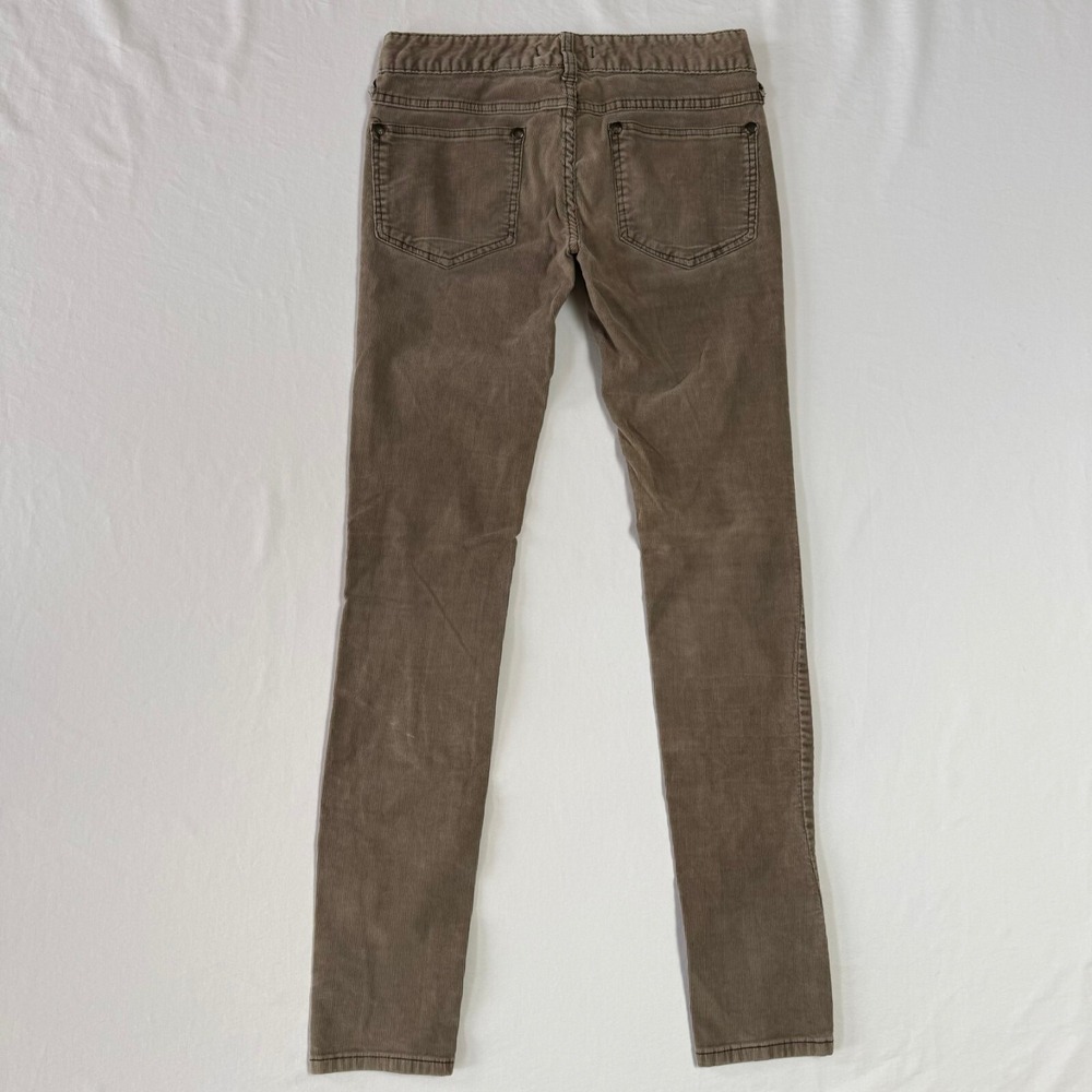 Free People Corduroy Pants Womens Size 26 Khaki Stretch Straight Skinny - Picture 4 of 7